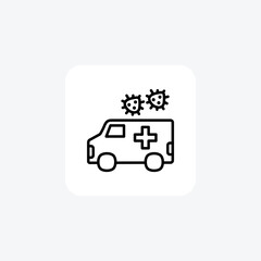 Ambulance, caroona fully editable vector fill icon

