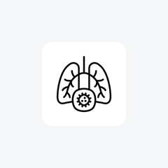 Lungs, corona fully editable vector fill icon


