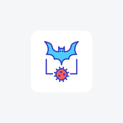 Bat, carrier fully editable vector fill icon

