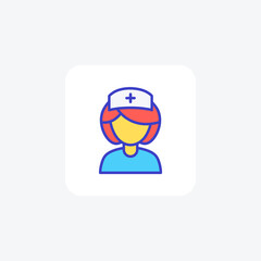 Doctor, nurse, fully editable vector fill icon

