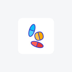 Medicine,  capsule fully editable vector fill icon


