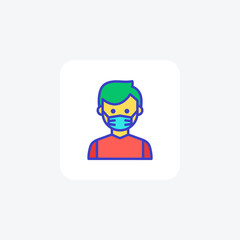 Mask, protection fully editable vector fill icon


