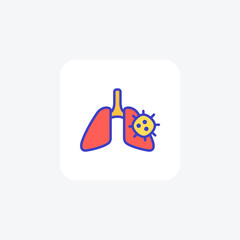 Lungs, corona fully editable vector fill icon

