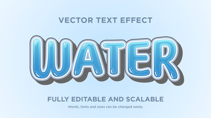 vector graphic design water text effect editable