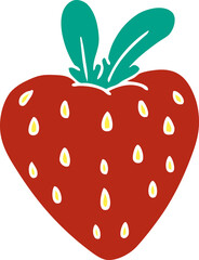 cartoon doodle of a fresh strawberry