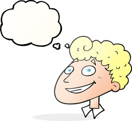 Obraz premium thought bubble cartoon happy man