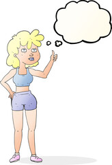 thought bubble cartoon gym woman