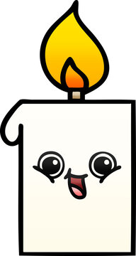 gradient shaded cartoon lit candle
