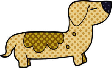 cartoon doodle sausage dog
