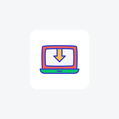 Arrow, download  fully editable vector fill  icon

