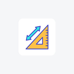 Design, ruler fully editable vector fill  icon

