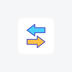 Arrow, inversion fully editable vector fill  icon

