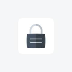 Lock, locked, fully editable vector fill  icon

