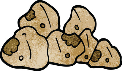 cartoon doodle boulders