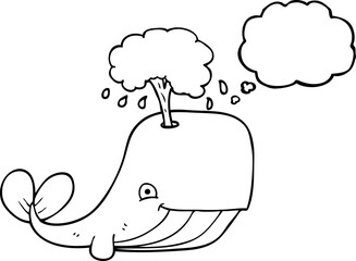 thought bubble cartoon whale spouting water