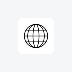 Globe, international fully editable vector fill icon

