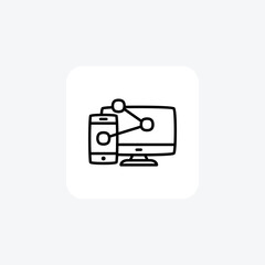 Devices, share fully editable vector fill icon



