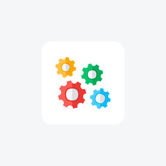 Cogwheels, seo fully editable vector fill icon

