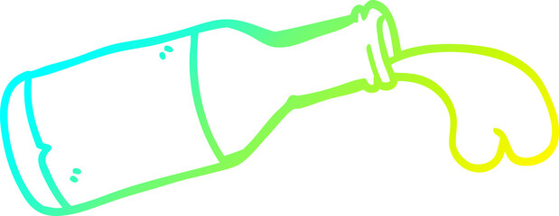 cold gradient line drawing cartoon bottle of chocolate milk