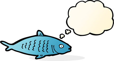 cartoon fish with thought bubble