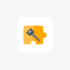 Key, lock fully editable vector line icon

