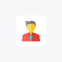 Formal, male fully editable vector line icon

