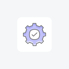 Gear, process fully editable vector line icon

