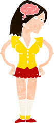cartoon intelligent woman