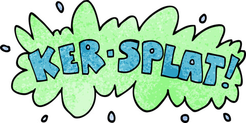 cartoon doodle words ker splat
