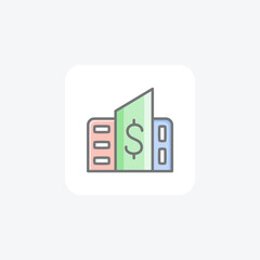 Building, office fully editable vector fill icon

