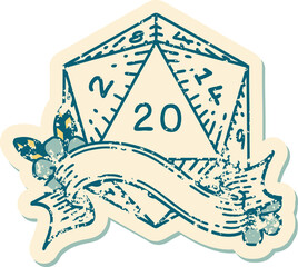 natural twenty D20 dice roll illustration
