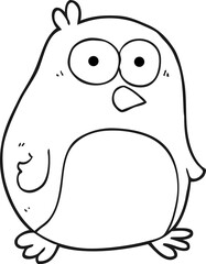 black and white cartoon penguin