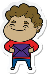 Fototapeta premium sticker of a cartoon friendly man