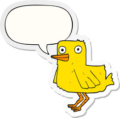 cartoon duck and speech bubble sticker