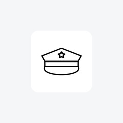 Police hat fully editable vector fill icon

