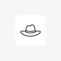 Hat, bowler fully editable vector fill icon

