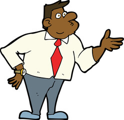 cartoon businessman asking question