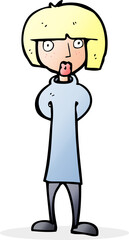 cartoon curious woman