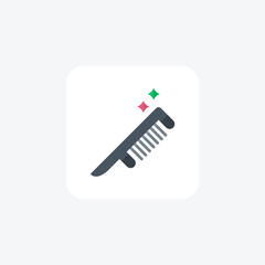 Comb, hair fully editable vector fill icon

