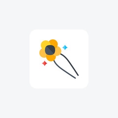 Hairpin, clip, pin fully editable vector fill icon

