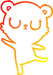 warm gradient line drawing peaceful cartoon polar bear