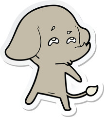 sticker of a cartoon elephant remembering