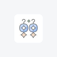 Earring, fashion fully editable vector fill icon

