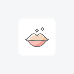 Lips, lip care fully editable vector fill icon

