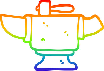 rainbow gradient line drawing cartoon heavy old anvil