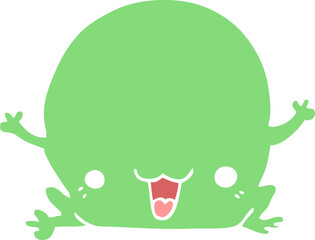 flat color style cartoon frog