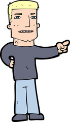 cartoon man pointing