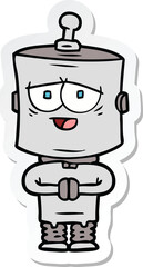 sticker of a cartoon robot