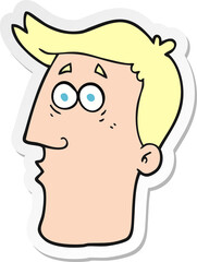 sticker of a cartoon male face