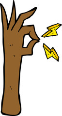 cartoon okay hand gesture